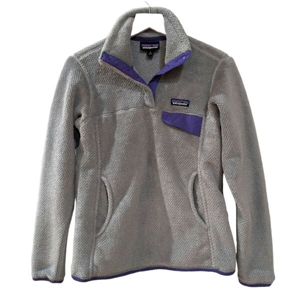 Patagonia Retool Snap-T Fleece Pullover Womens Size S in Grey Purple 25442 FA15 - Picture 1 of 7